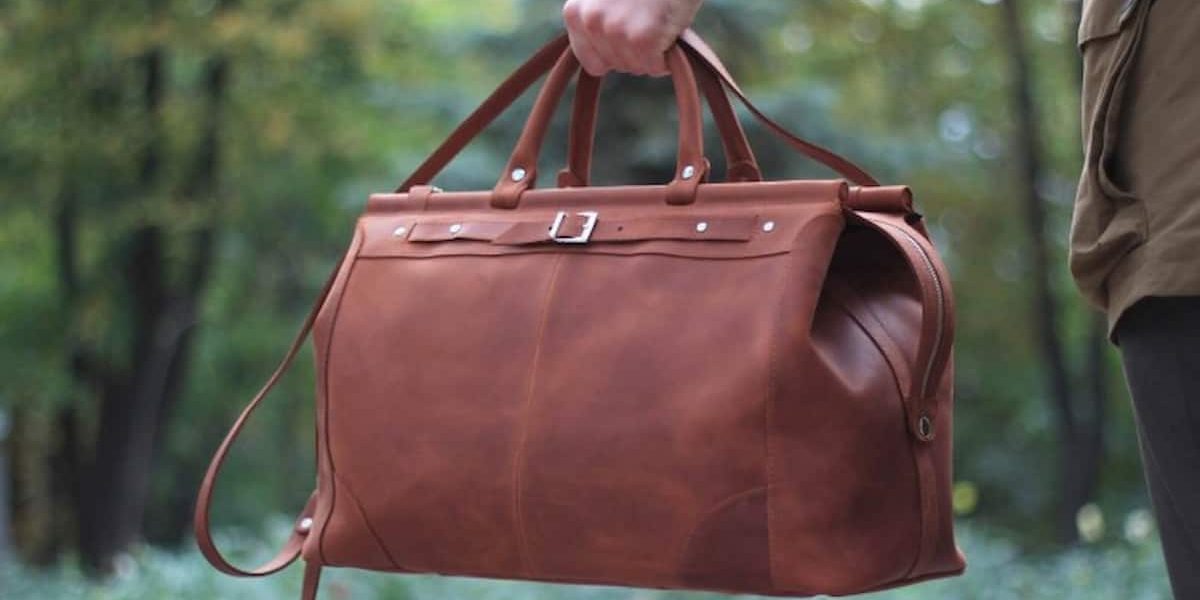 Leather carry on bag