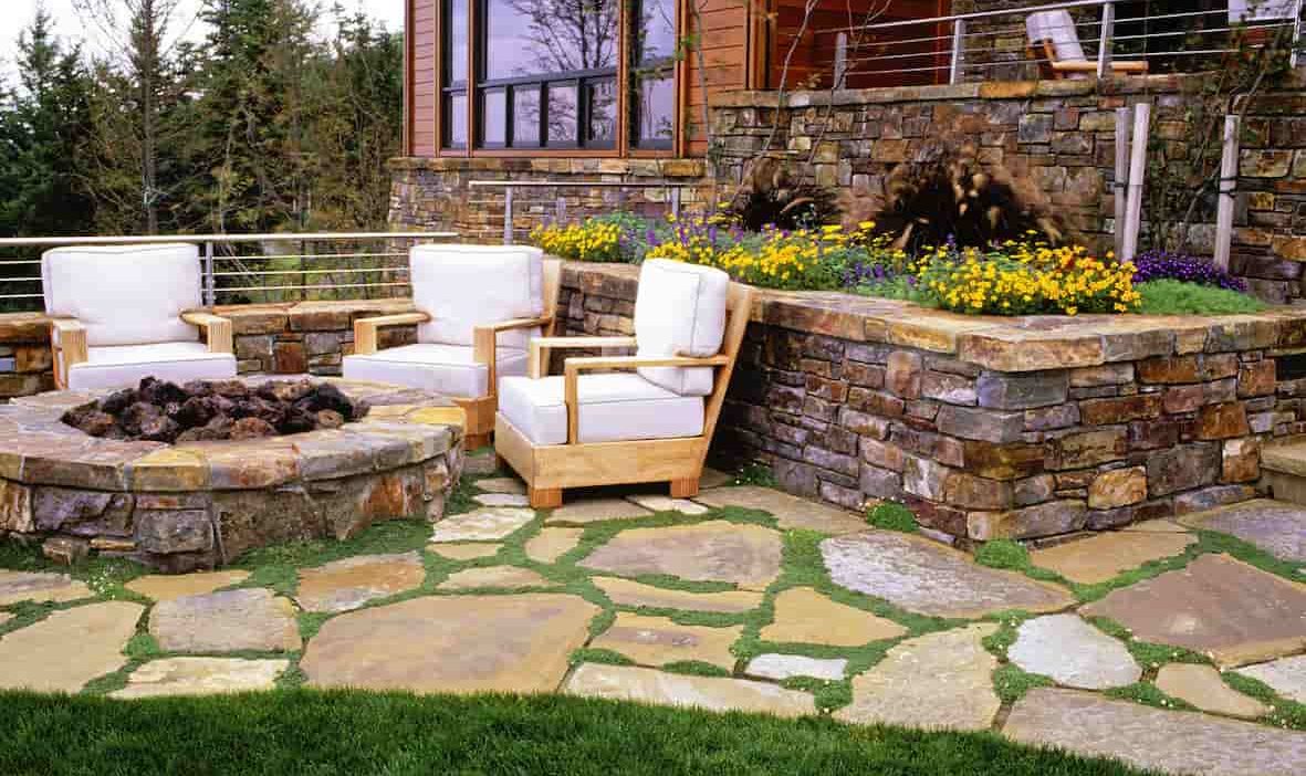patio on slope