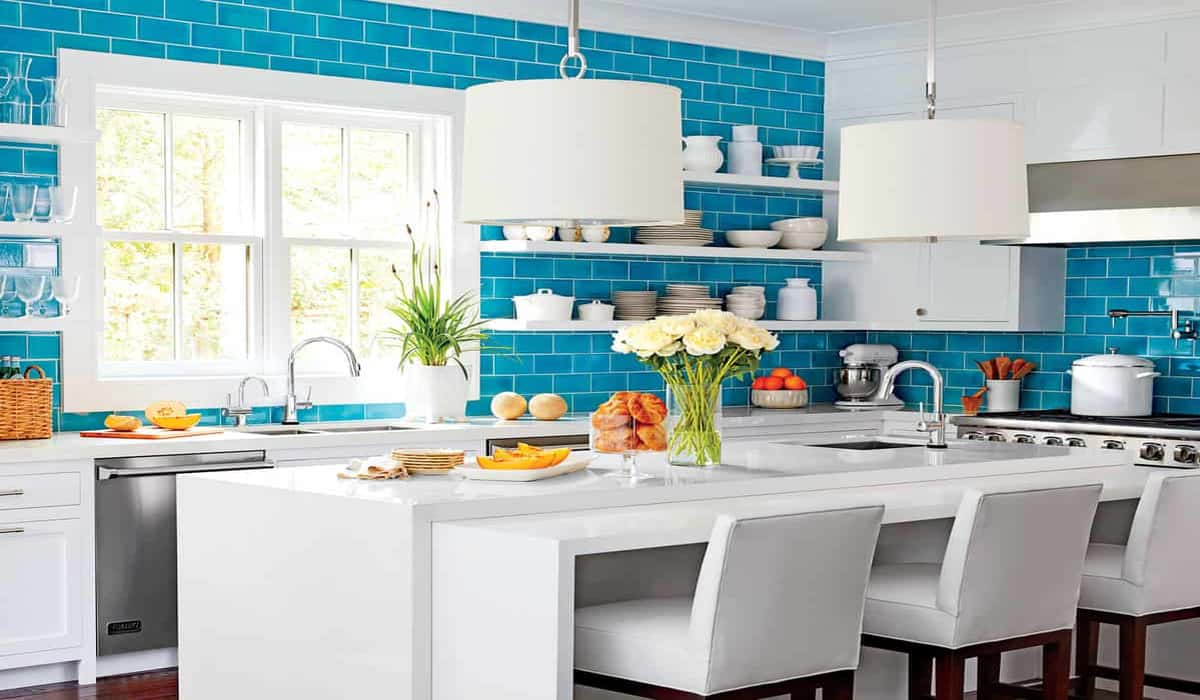 Blue Kitchen Backsplash Tile