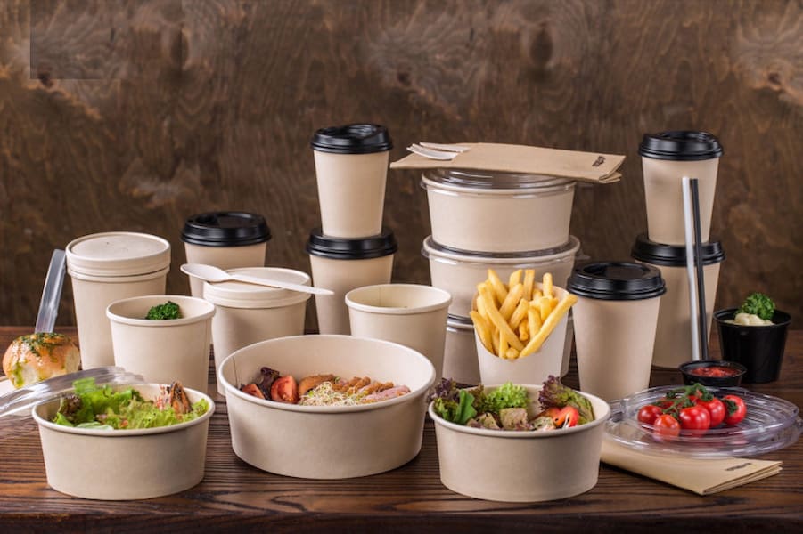 Kraft Paper Salad Bowl Disposable Meal Prep Container Take Out Paper Food  Bowl Sturdy Eco-Friendly
