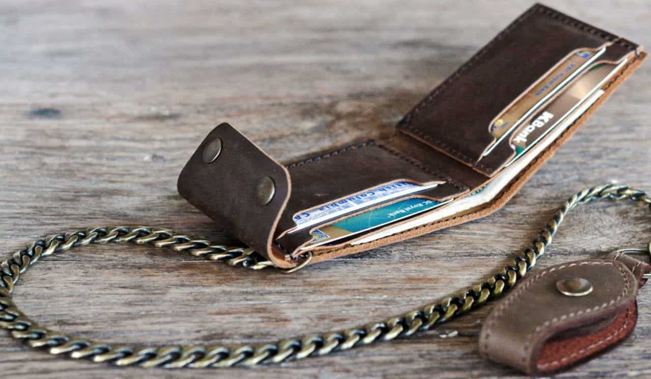 trifold leather wallet