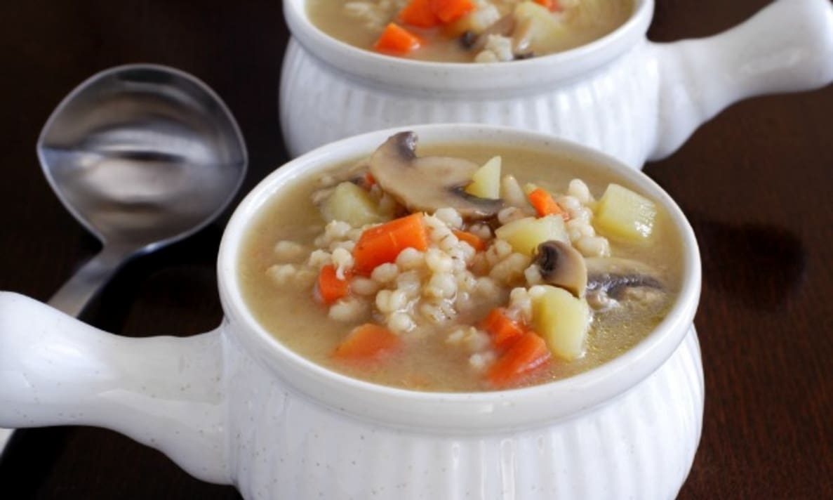 Polish mushroom barley soup