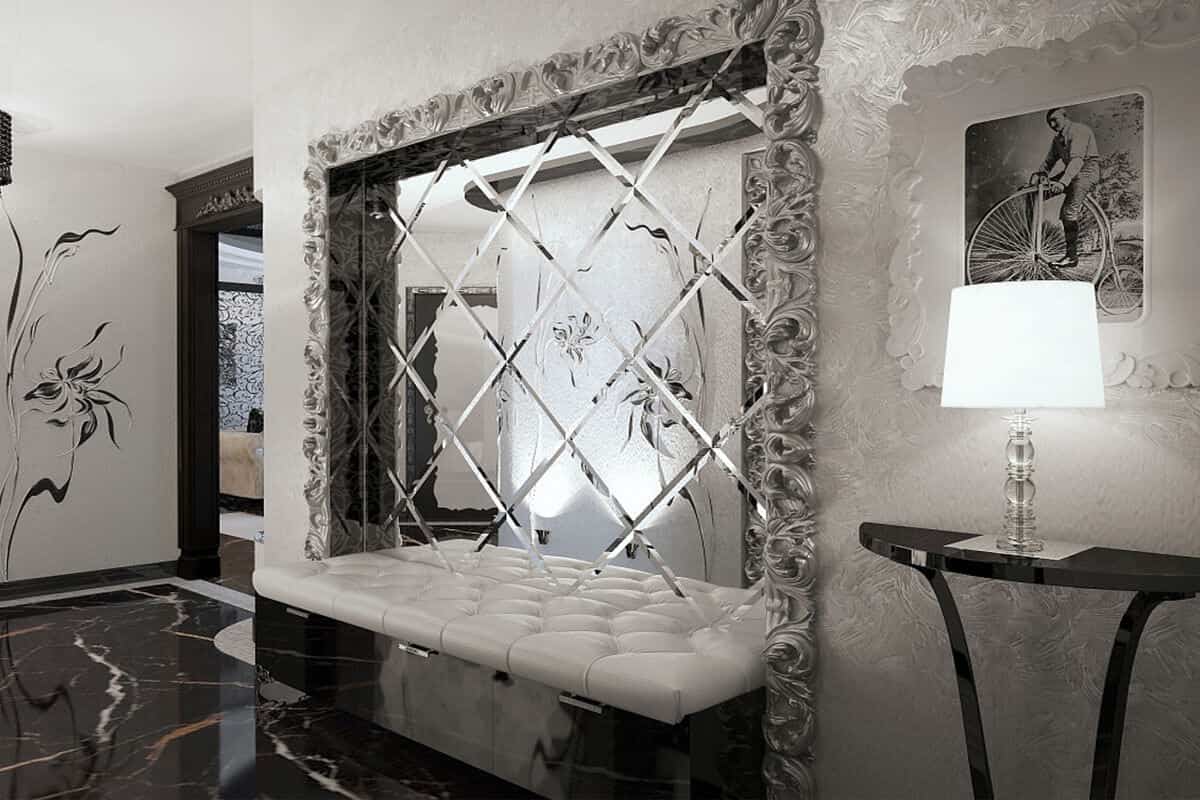 Glass Tile Mirror Frame is available in 12-inch and 1-inch - Arad