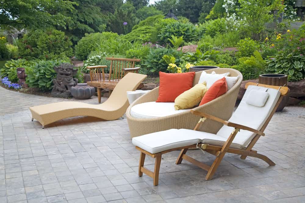 Outdoor lounge chair + with canopy