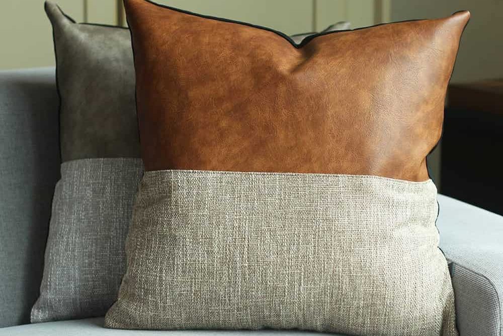 leather pillow cover