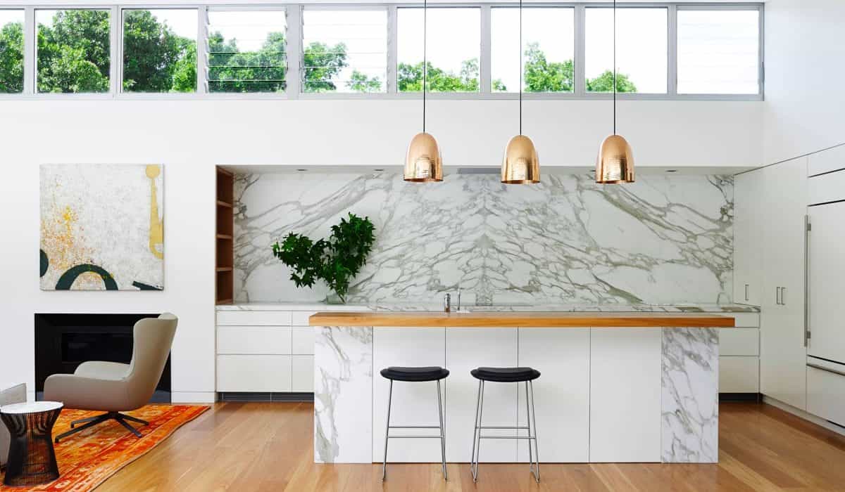Marble Tiles Kitchen Wall Idea