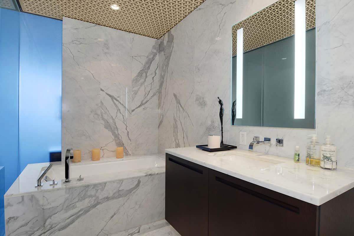 Gray marble tiles bathroom