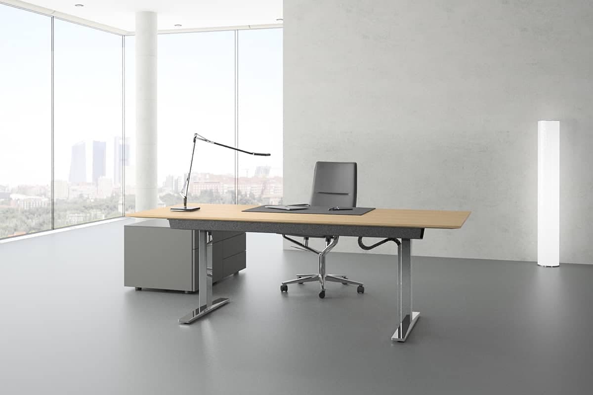 adjustable office desk with drawers