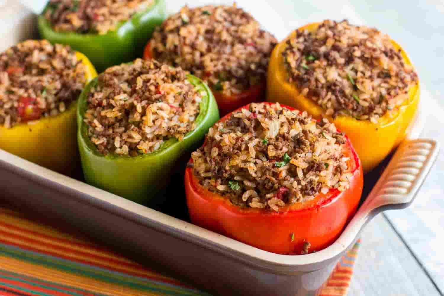 Introduction of bell pepper ground beef