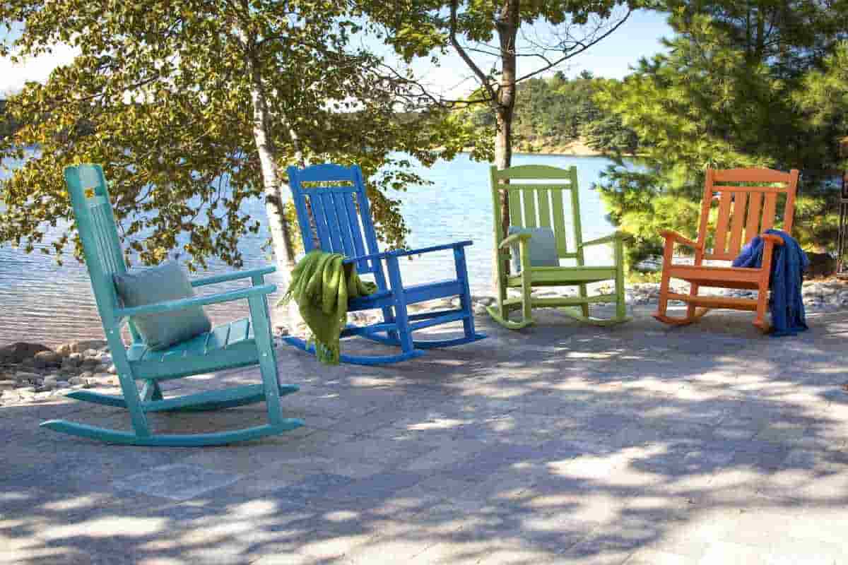 outdoor plastic chairs stackable blue