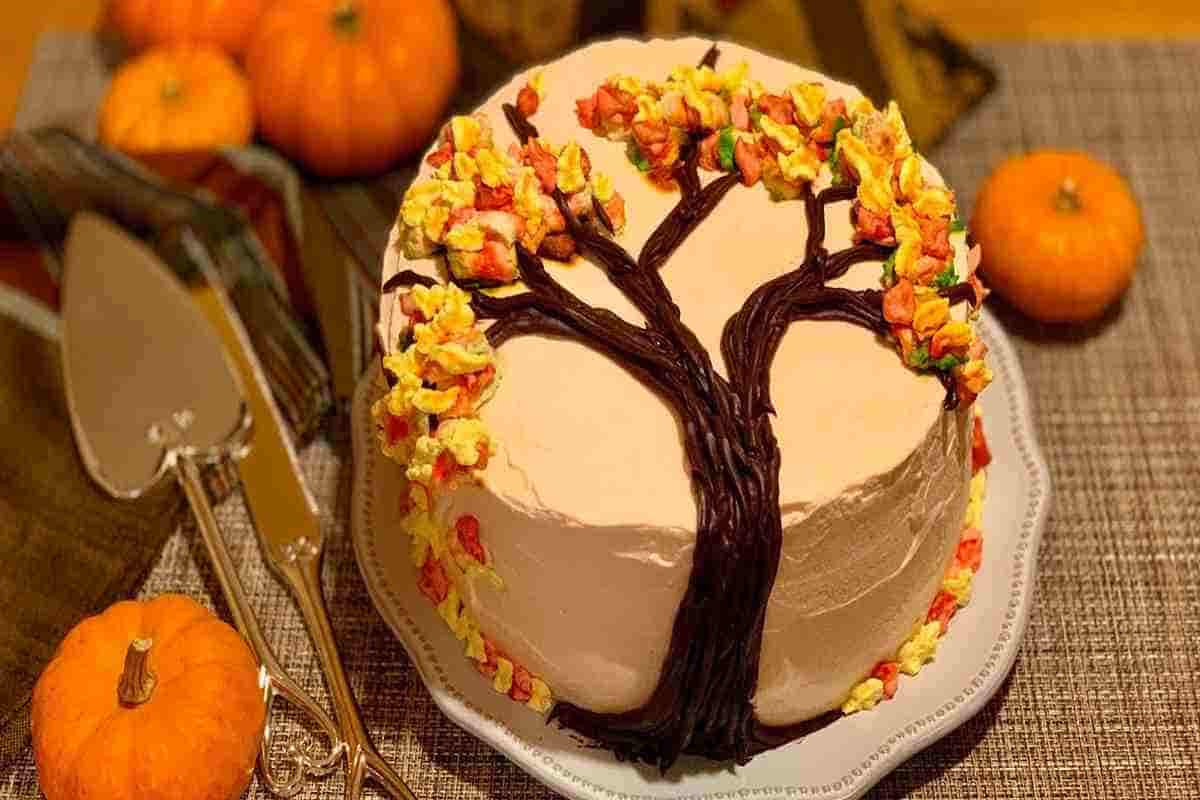 pumpkin date and walnut cake