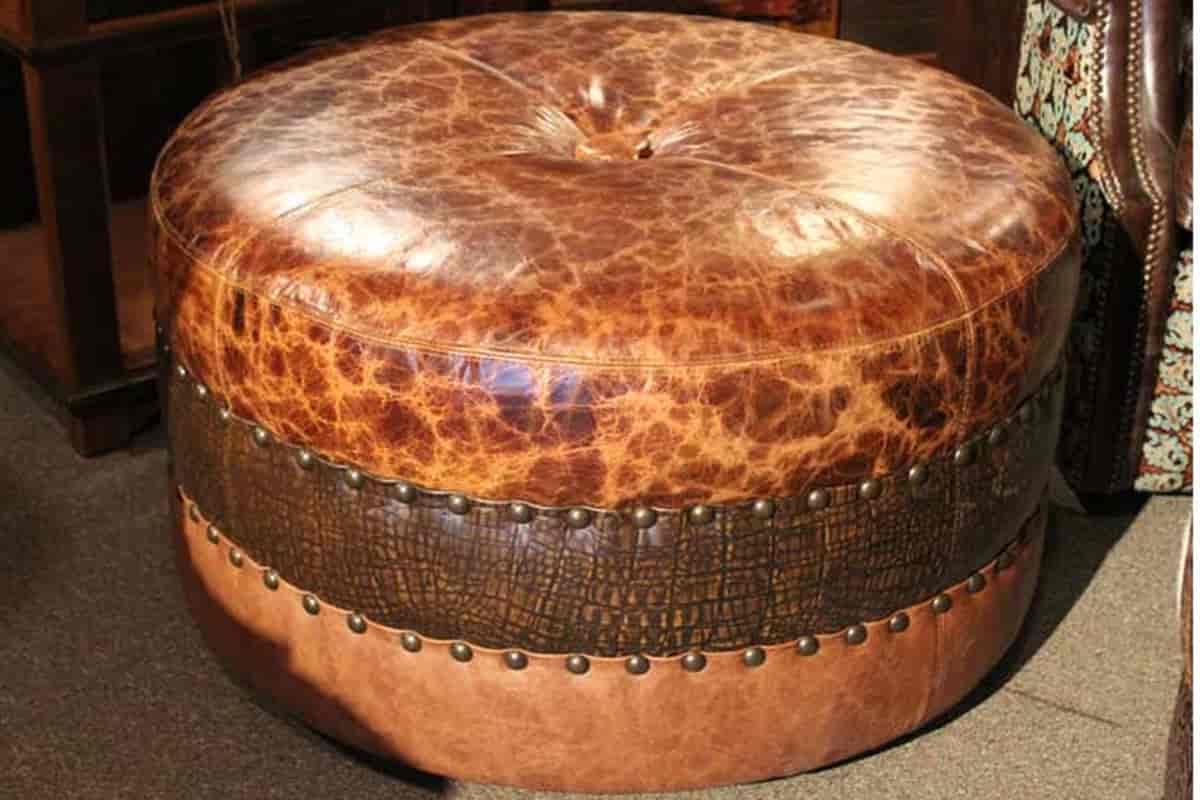 buying cowhide leather ottoman