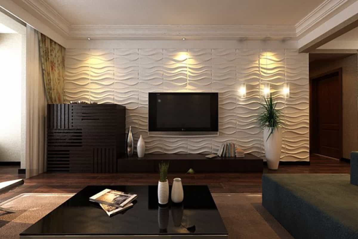 use 3d wall tiles for living room