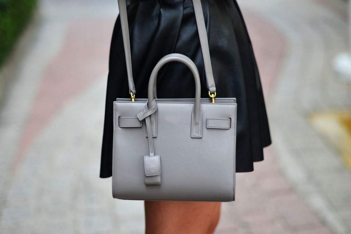 grey leather handbags uk