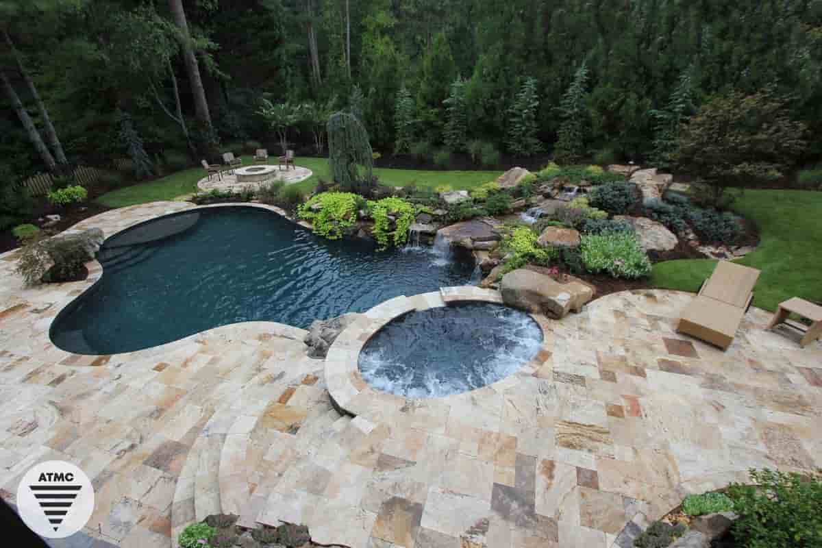 natural stone pool coping
