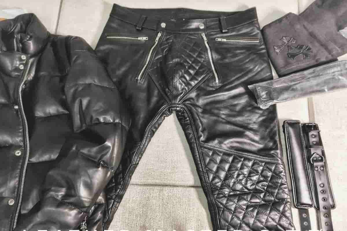 leather jeans pants black
