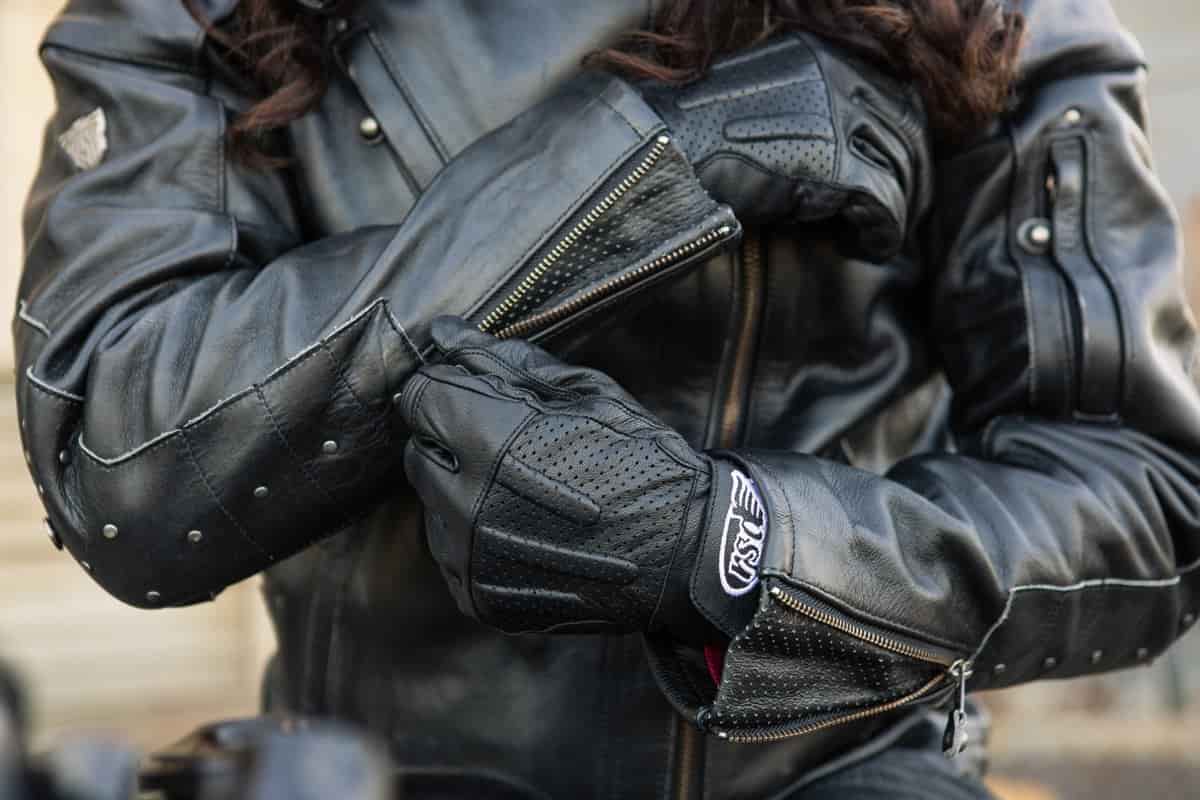 branded leather jacket