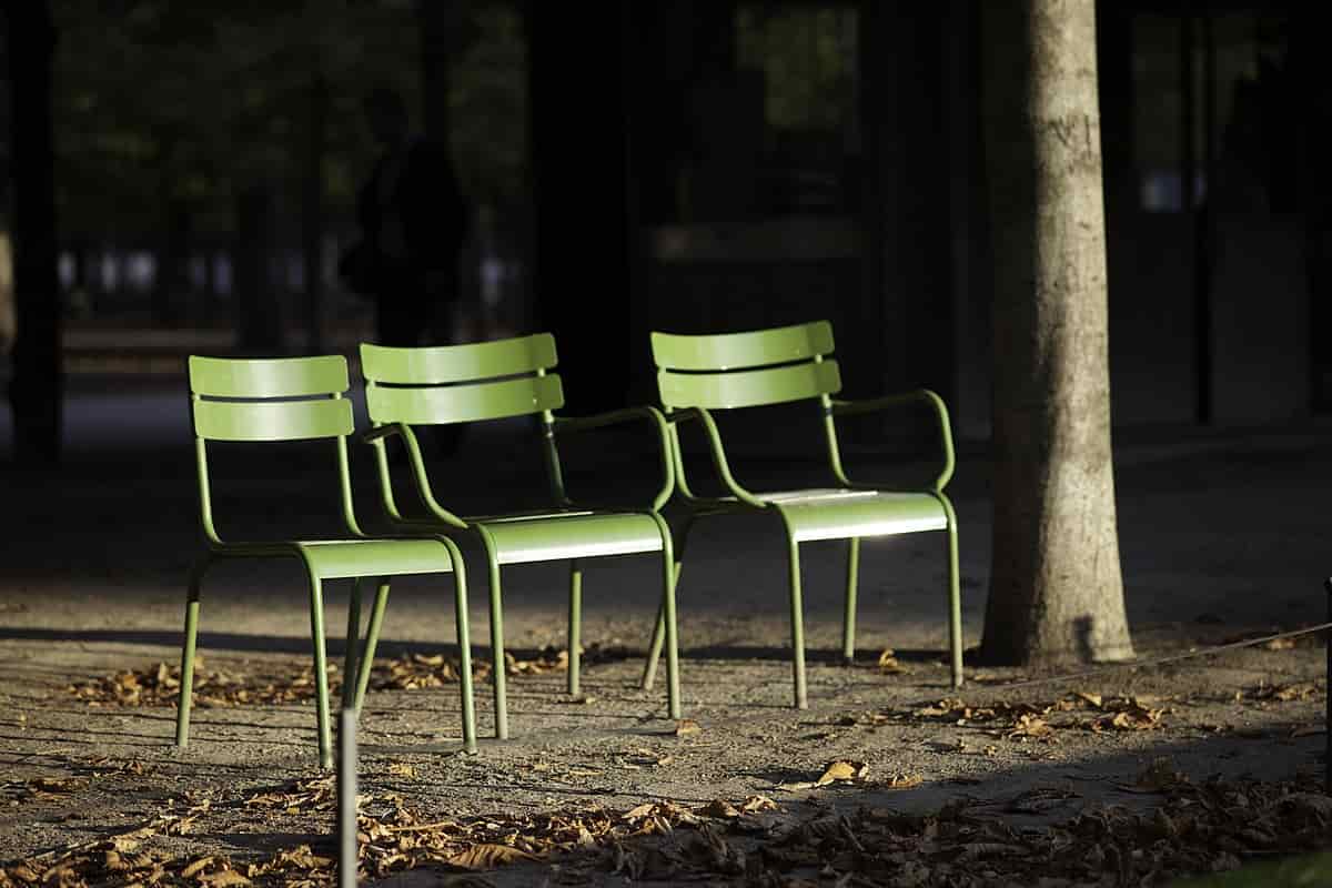 green plastic outdoor chairs