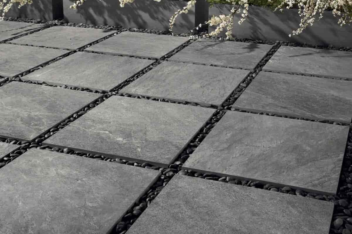grey outdoor slab tiles