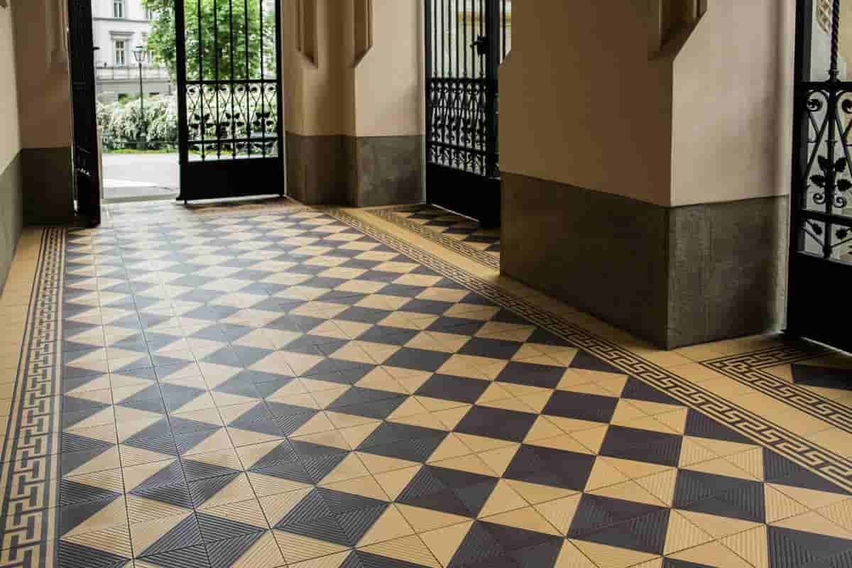 mosaic floor tiles hallway