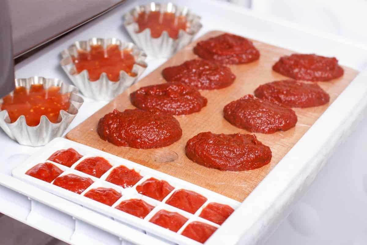 Freeze canned tomato paste leftover