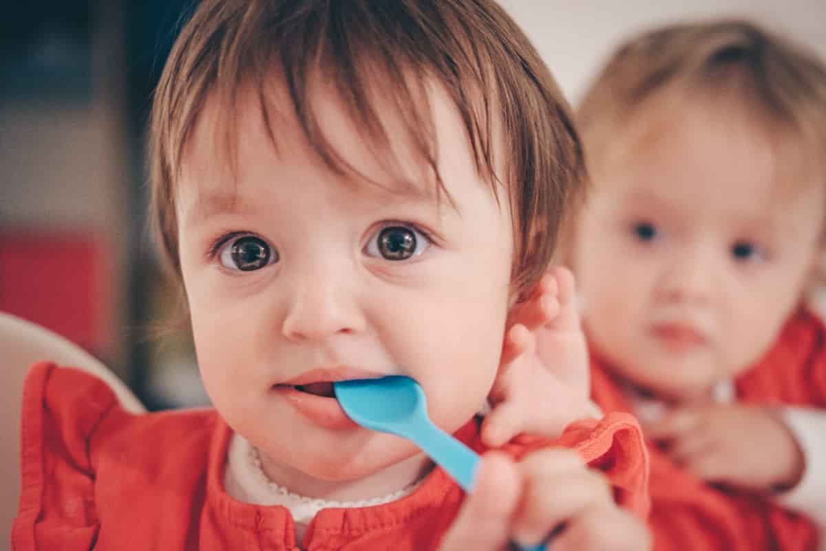 baby plastic spoon and fork