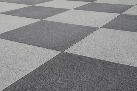light grey floor tile dark grout