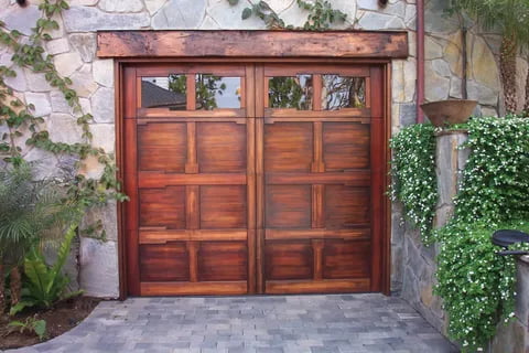 wooden doors with glas