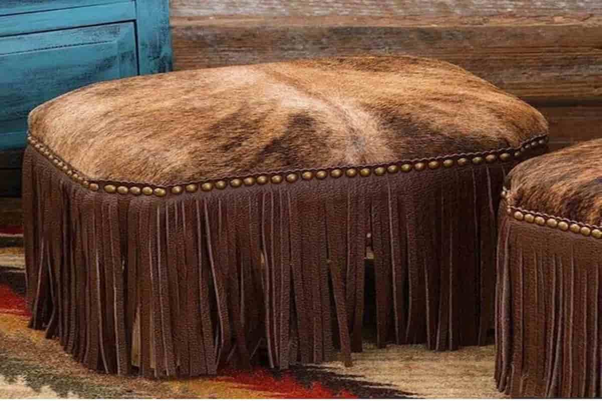 What is cowhide leather ottoman?
