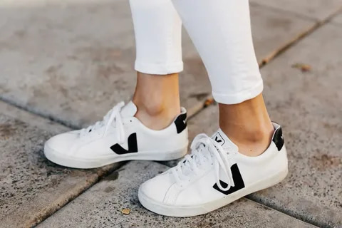veja esplar leather sneakers white-platine