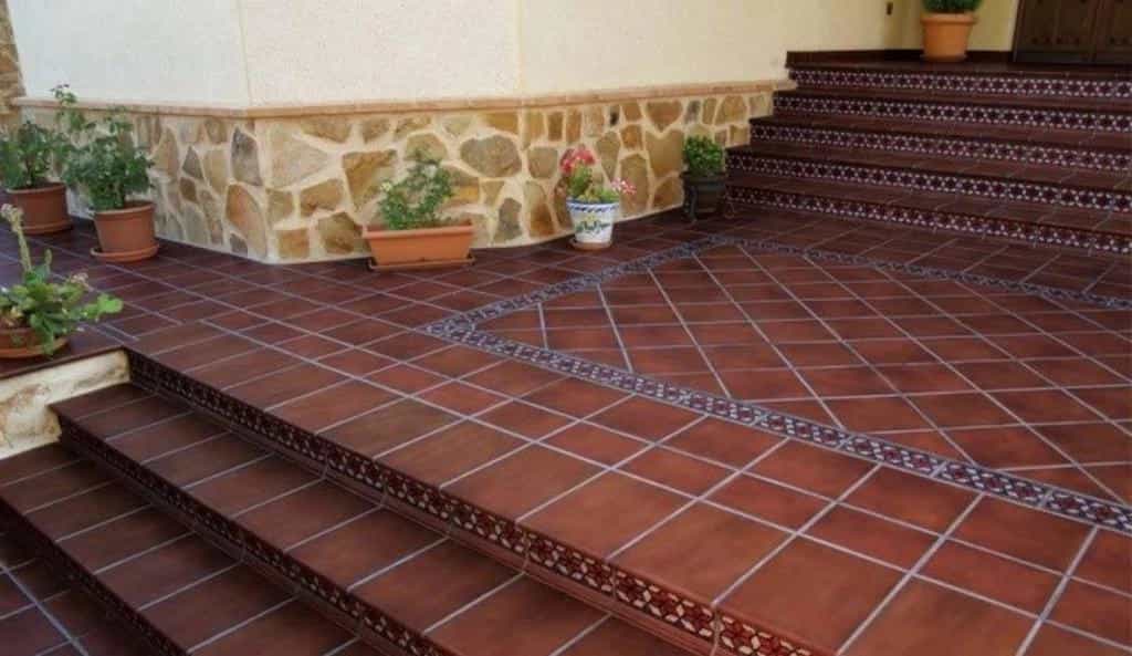 red floor tiles for bathroom