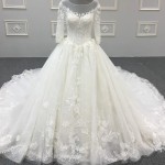 لباس عروس ساده؛ سفید یقه باز بسته 2 جنس ژاکارد ساتن