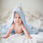 حوله نوزاد ایرانی؛ پنبه ای بامبو 3 رنگ سفید نارنجی آبی Towel