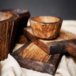 ظروف چوبی کلاسیک؛ چوب راش گردویی روشن ابعاد (25*25)