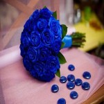 گل رز آبی؛ طبیعی مصنوعی 2 رنگ تیره فیروزه ای