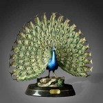 مجسمه برنجی طاووس پرنده