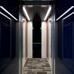 کابین آسانسور لوکس cabin شیشه ای نورپرداز جذاب جنس استیل مناسب ساختمان تجاری