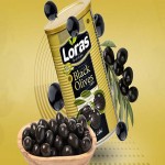 زیتون سیاه لوراس Loras دانه درشت بافت نرم طعم شیرین