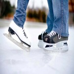 کفش اسکیت روی یخ؛ کتان پلی استر زیره تیغ فلزی سایز (بزرگ کوچک)