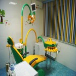 یونیت دندانپزشکی اطفال؛ گرافیک عروسکی دارای چراغ هالوژنی