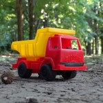 کامیون اسباب بازی خیلی بزرگ (تریلی) قرمز آبی جنس پلاستیکی