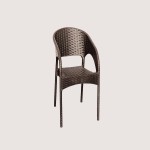صندلی پلاستیکی طرح حصیری؛ پایه فلزی 3 رنگ مشکی قهوه ای کرم chair