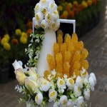 شاخه نبات عروس؛ زرد سفید تزئین گل طبیعی مروارید