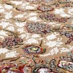 فرش ابریشم خطیبی تبریز؛ ترنجی هریس رنگ سرمه ای ابعاد (130 * 195) سانتی متر
