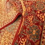 فرش کویر یزد طرح قشقایی (قالی) بافتی ریزگل سنتی تراکم بالا