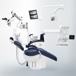 یونیت دندانپزشکی آلفا؛ مشکی سفید آبی سیستم ضد عفونی چراغ Alpha