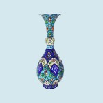 گلدان میناکاری اصفهان؛ لعابی (16 20 26) سانتی متر آبی Esfahan