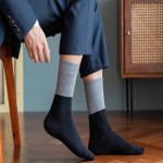 جوراب مردانه شیک؛ کالج مچی جنس نخ پلی استر Nano