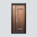 درب ضد سرقت 1.5 لنگه؛ فلزی پلی اورتان روکش چوبی ضد آب حرارت Door