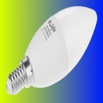لامپ لوستری افراتاب؛ گرد بیضی اشکی 2 رنگ (زرد سفید) سرپیچ استاندارد